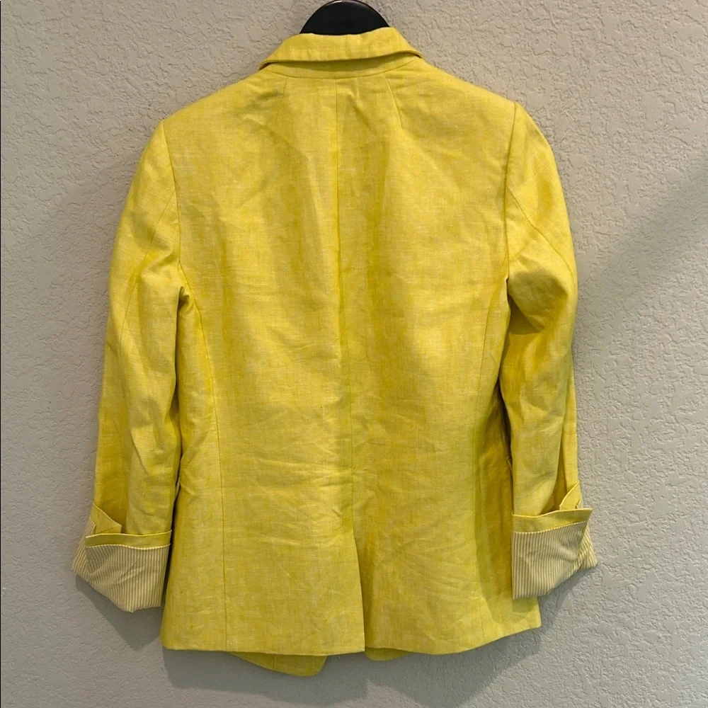 J. Crew Sunny Yellow Linen Blazer